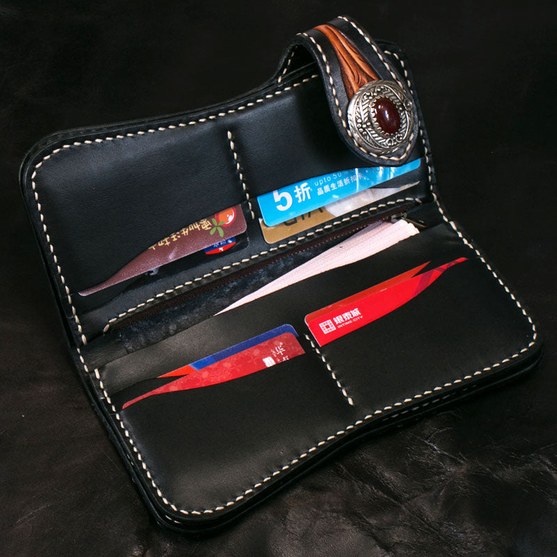 Leather Wallet For Men's Long Style