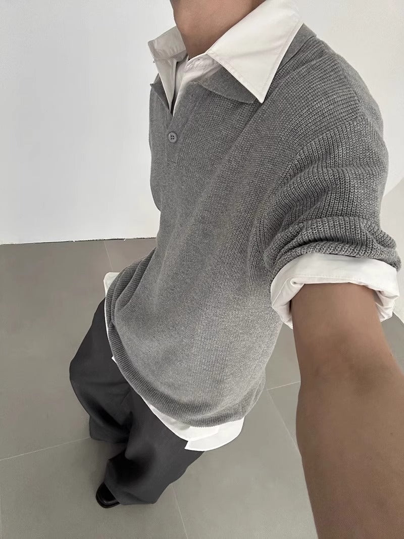 Old Money Style Ruan Handsome Shirt Gray