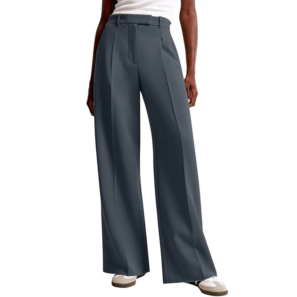 Casual Straight-Leg Business Suit Pants High Grade Gray