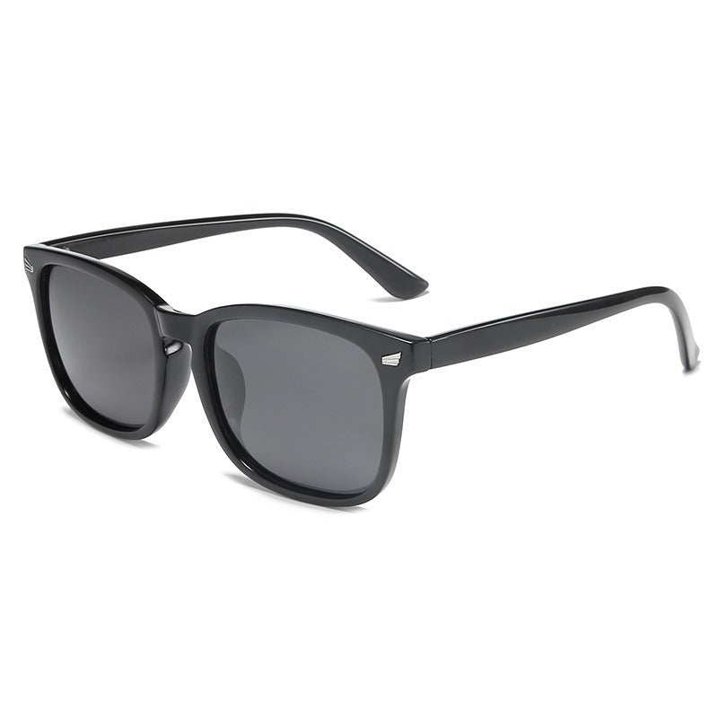 Minimalist Glasses High-definition Polarized Lenses For Men And Women Black Frame Gray Piece