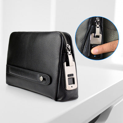 Mens Wallet Fingerprint Lock Bag