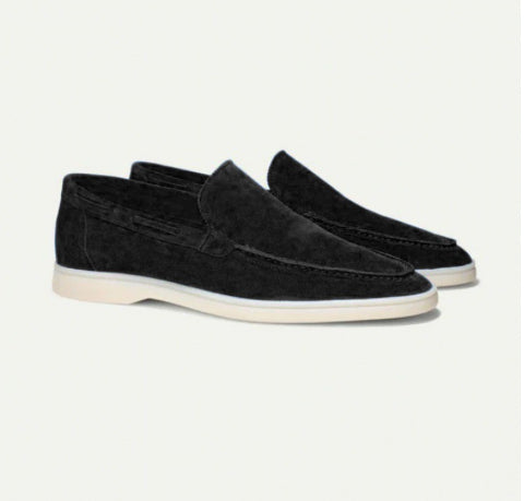 Matte Suede Loafer Black
