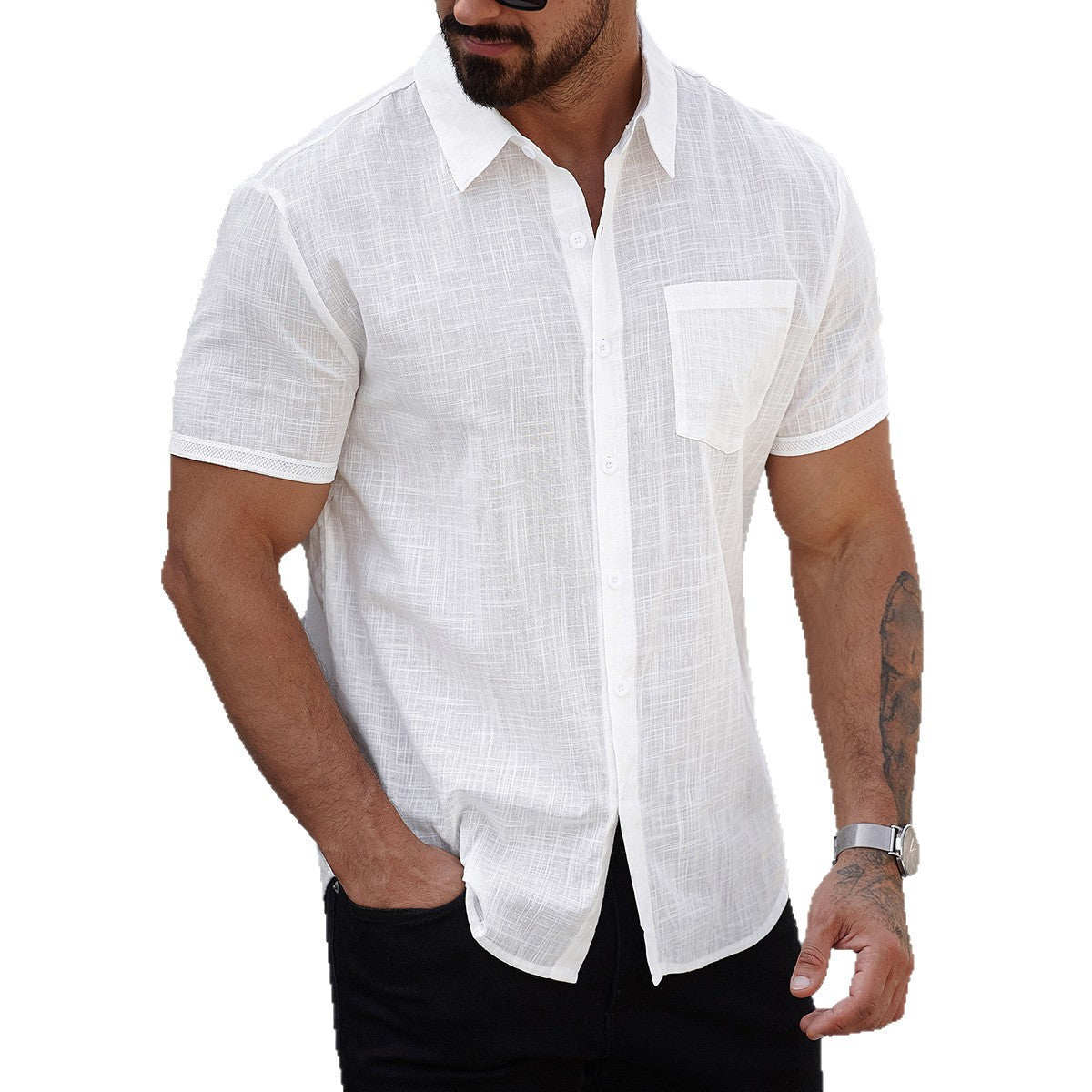 Cotton Shirt With A Pocket