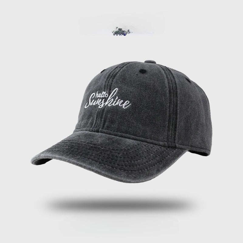Peaked Couple Baseball Cap Black 56to58cm