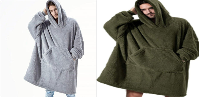 Hoodie Sweatshirt With Big Pocket Wearable Blanket