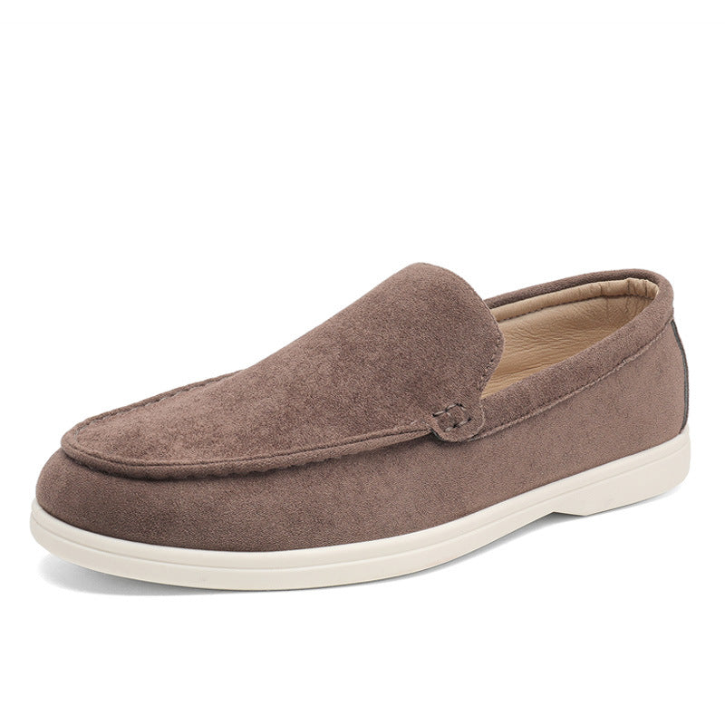 Slip-on Suede Loafers Coffee Color