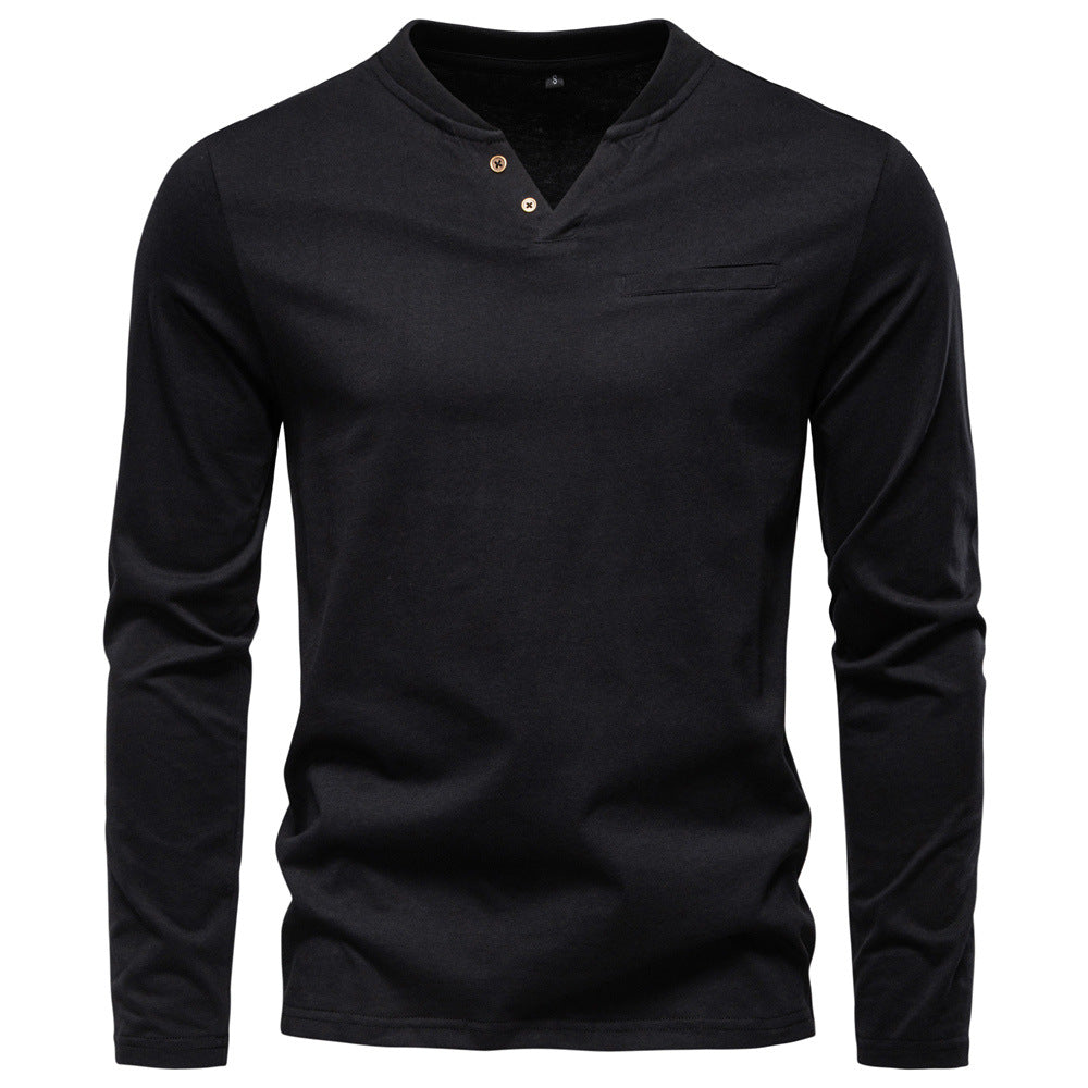 V Neck Slim Fit Base Layer Shirt Black