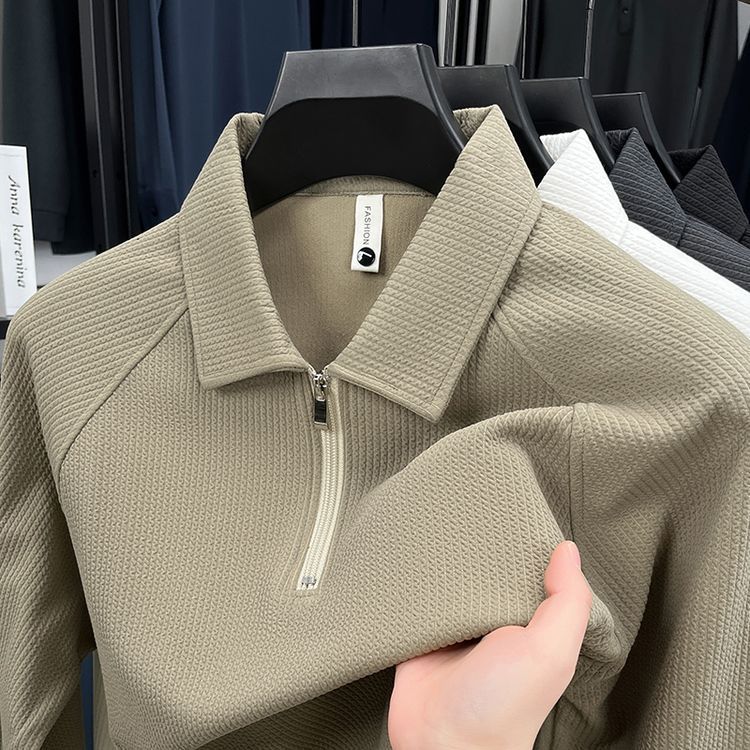 Waffle-Textured Polo Shirt