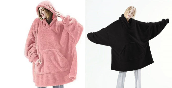 Hoodie Sweatshirt With Big Pocket Wearable Blanket