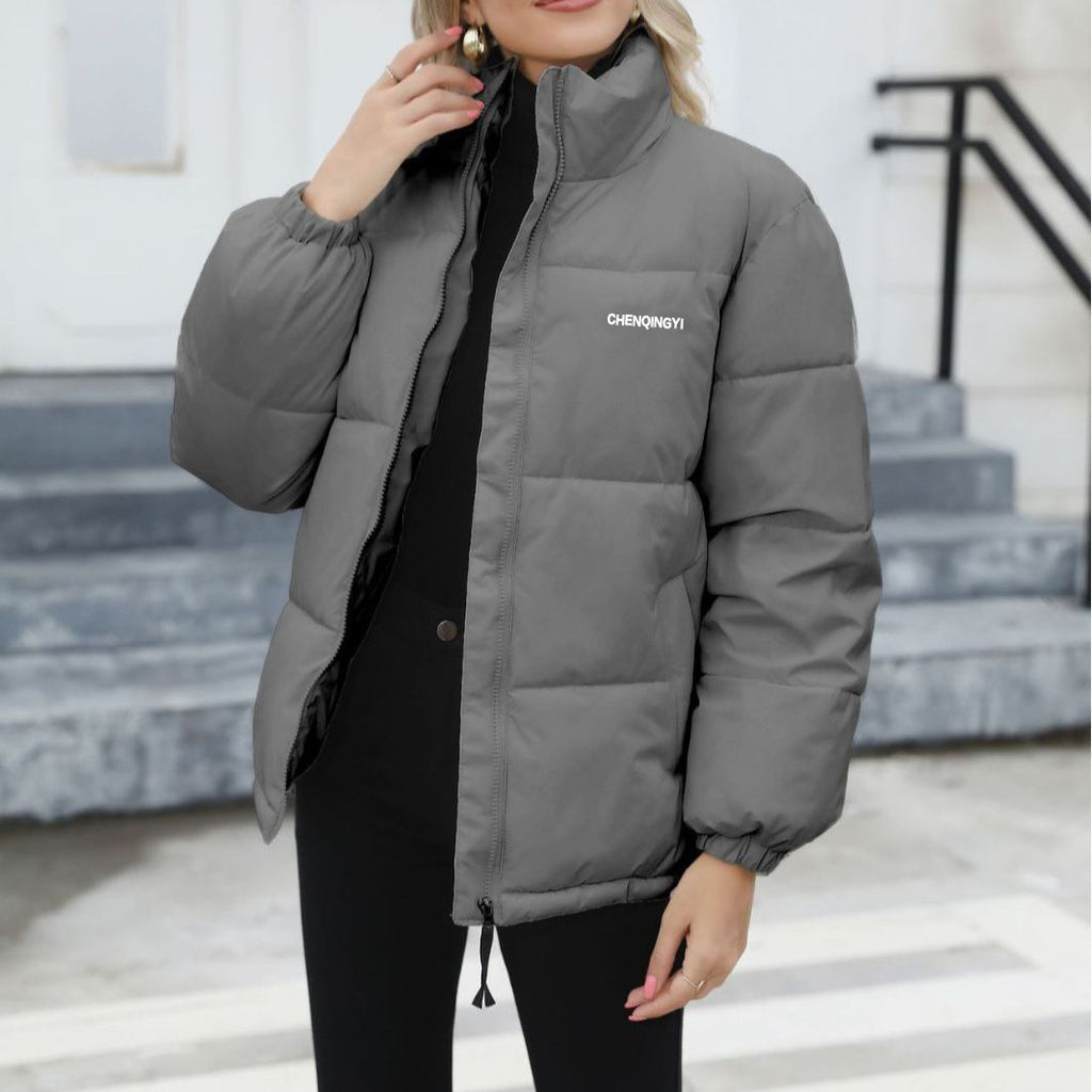 Casual Windproof Down Cotton Coat Grey