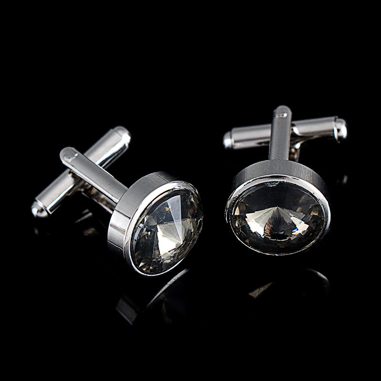 Multicolor French Men's Shirt Metal Cufflink Grey