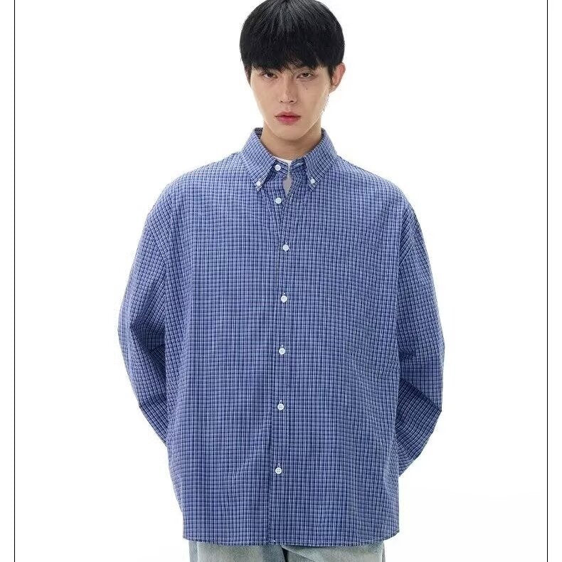 Retro Classic Blue Plaid Shirt