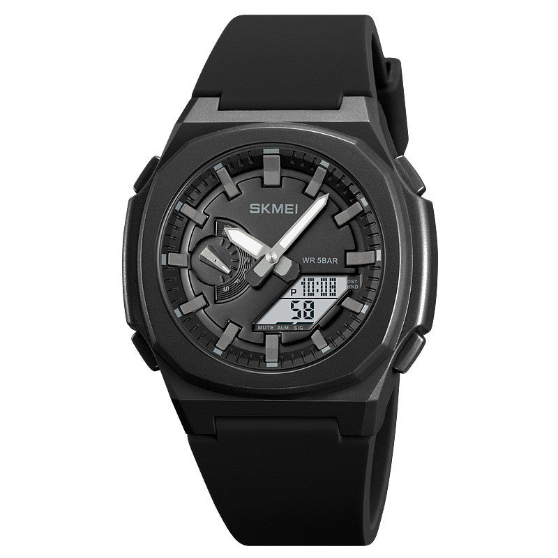 Quartz Waterproof Multi-function Chronograph Alarm Digital Watch Black Shell Gray