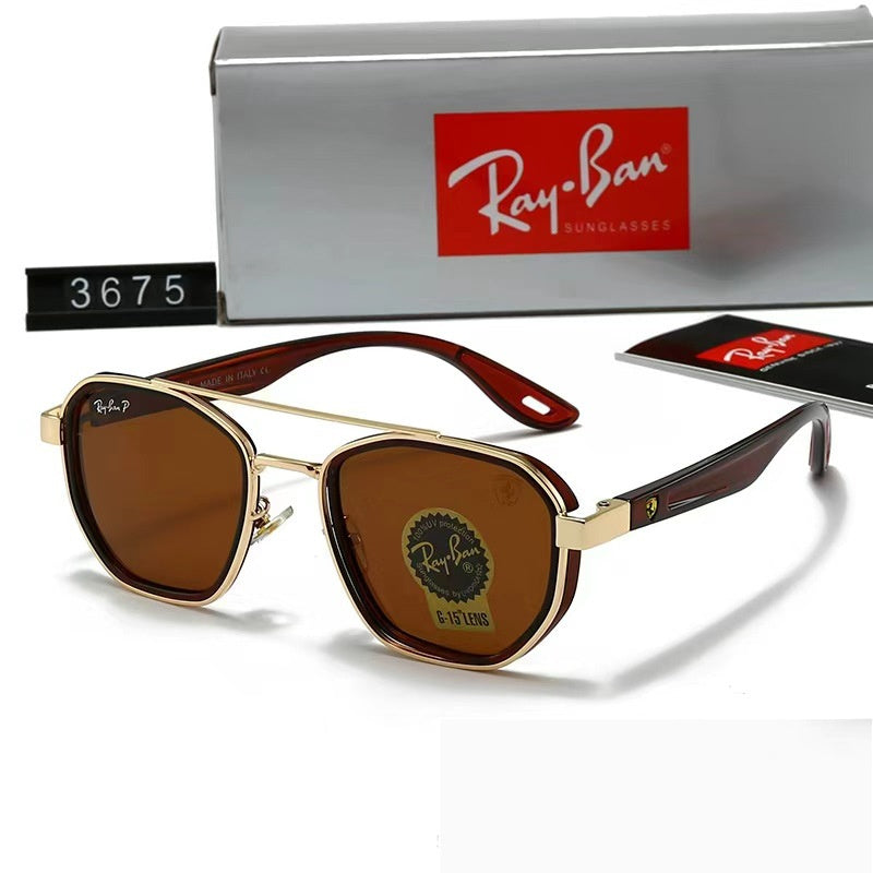 Classic Fashion Sunglasses For Outdoor Casual Street-style Photos Gold Frame Dried