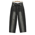 Wide-leg Pants With A Curled Hem Black