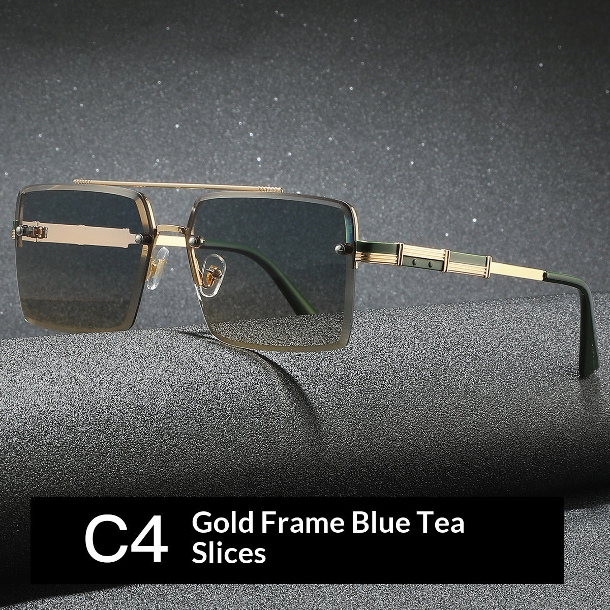 Mens Vintage Versatile Driving Sunglasses C4 Gold Frame