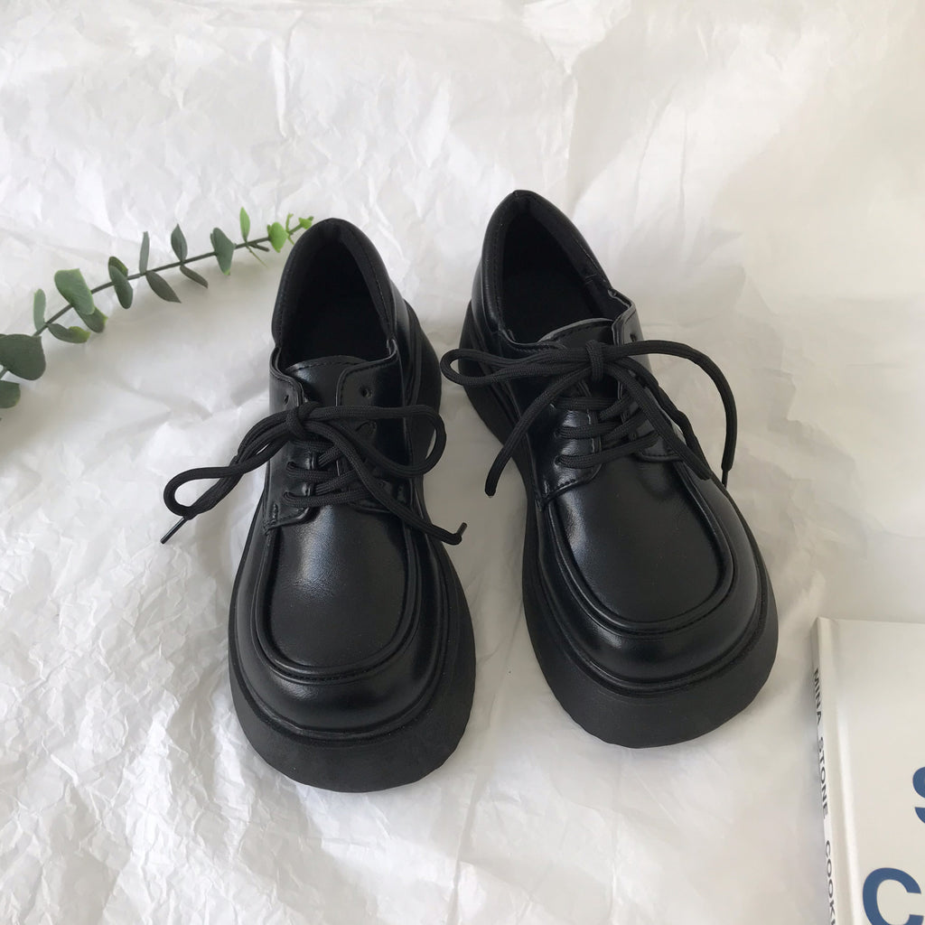 Leather Shoes Preppy English Retro