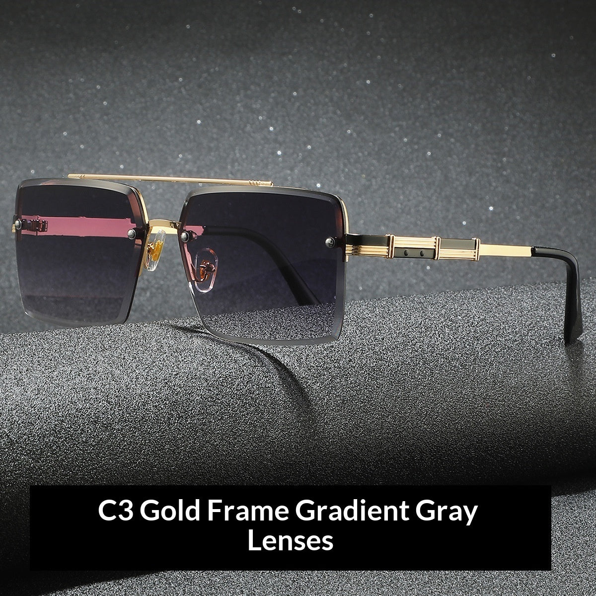 Mens Vintage Versatile Driving Sunglasses C3 Gold Frame