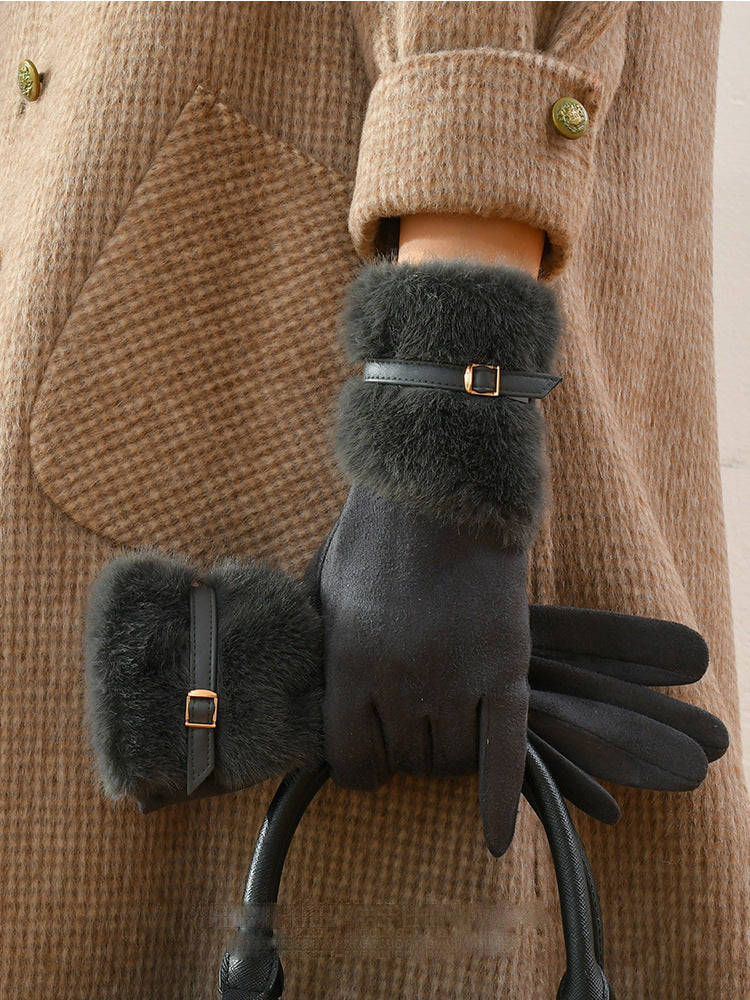 Driving Gloves With A Fleece Lining For Extra Warmth And Insulation Dark Gray