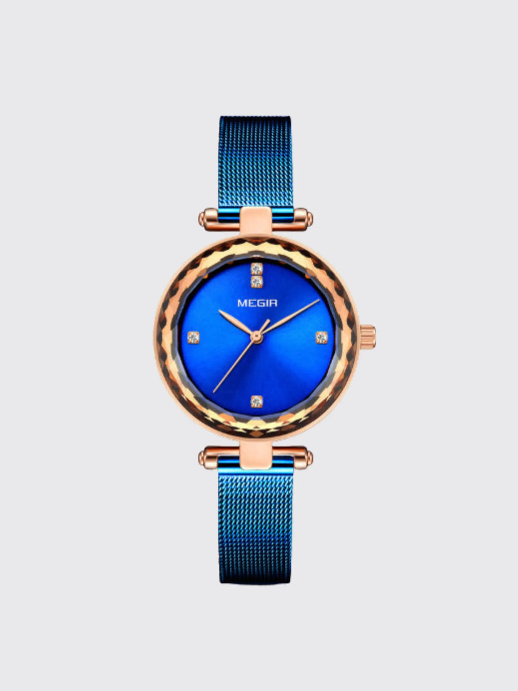 Stylish Cut-mirror Quartz Womens Watch With A Steel Band And Diamond Accents