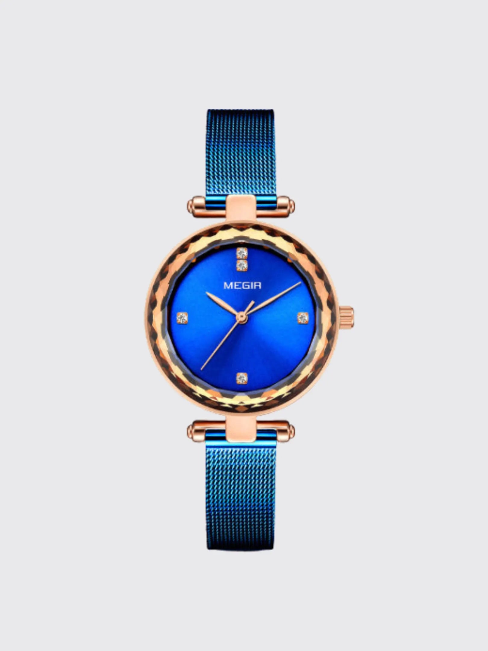 Stylish Cut-mirror Quartz Womens Watch With A Steel Band And Diamond Accents