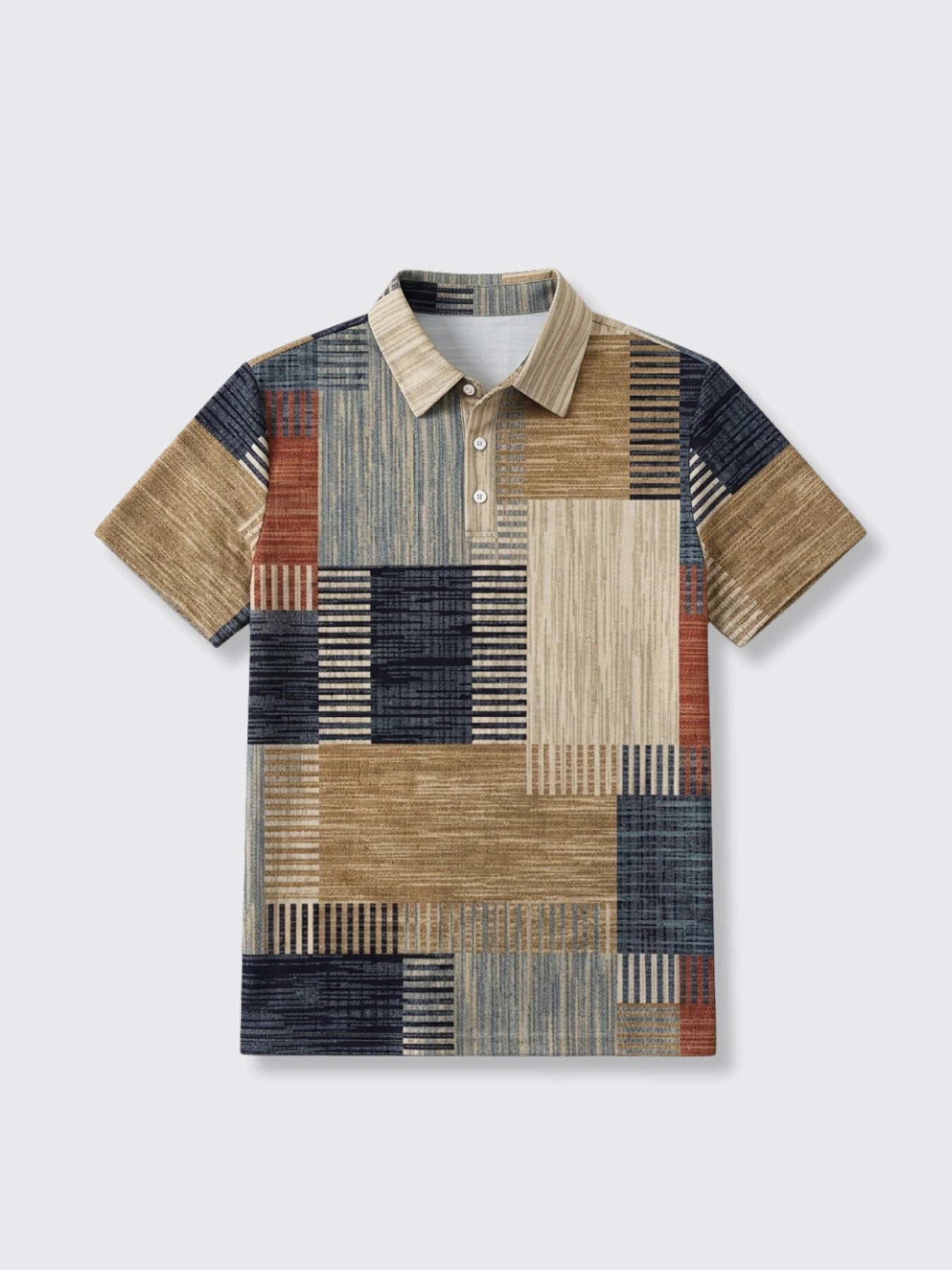 Casual Printed Striped Polo Shirt HTKDS32WB8N201 2XL