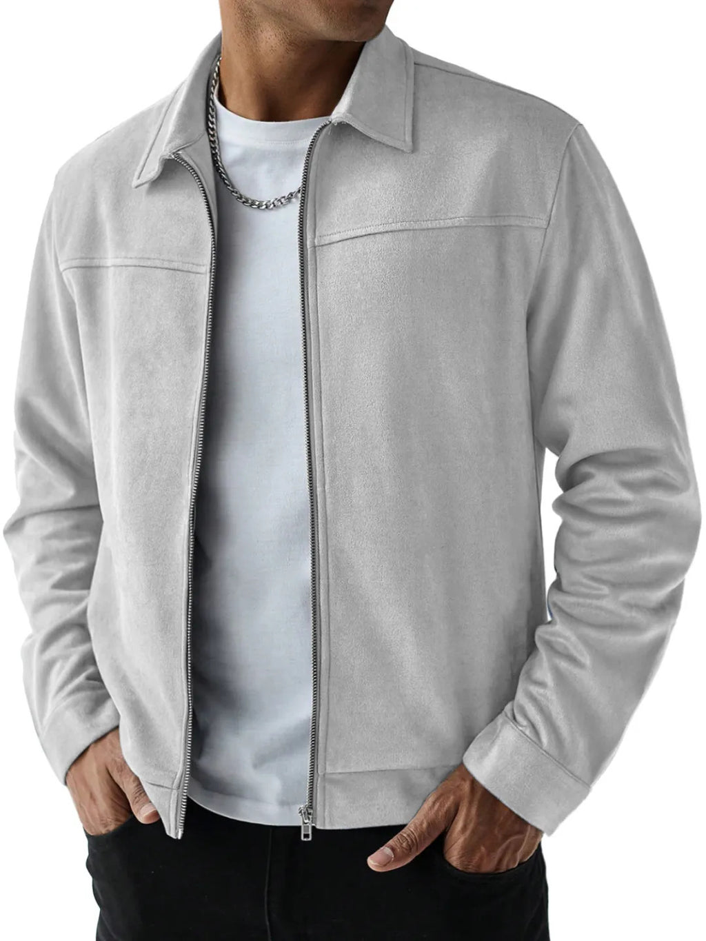 Casual Versatile Long Sleeve Jacket White