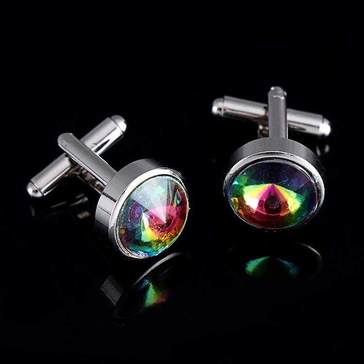 Multicolor French Men's Shirt Metal Cufflink Deep Color