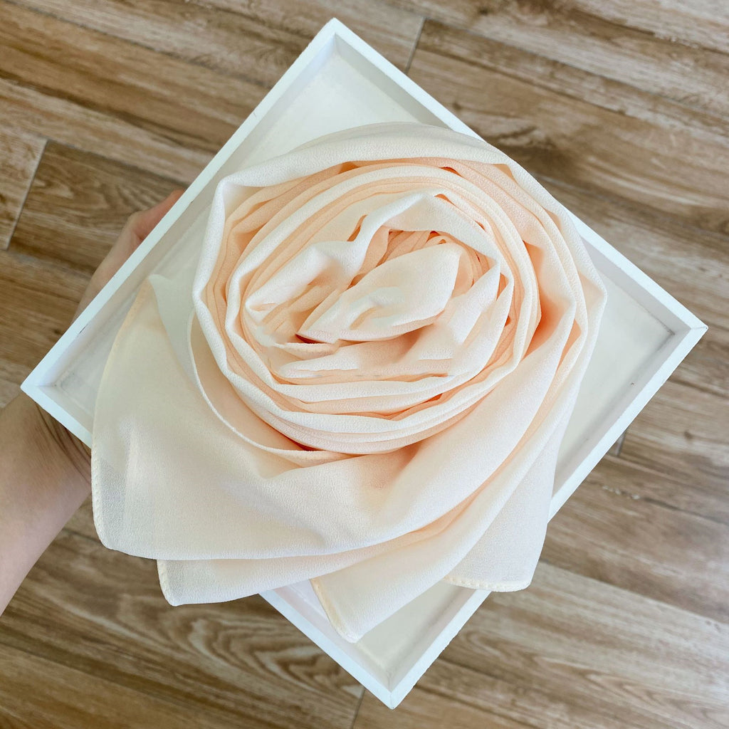 Women's Hijab Solid Pearl Chiffon Scarf Misty pink