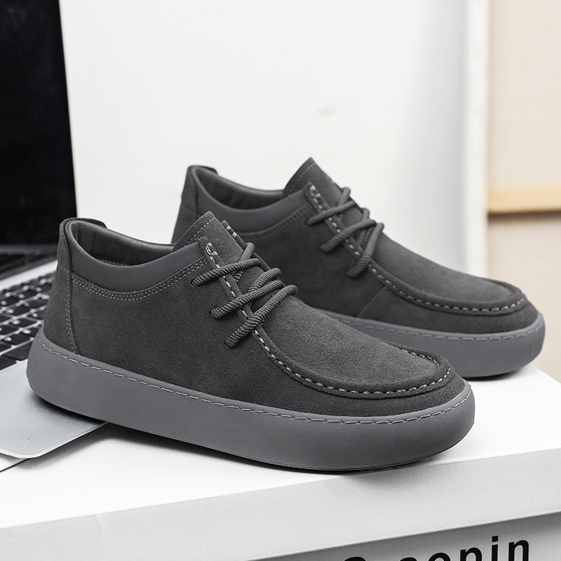 Casual Lace Up Martin Boots Gray Fleece Lining