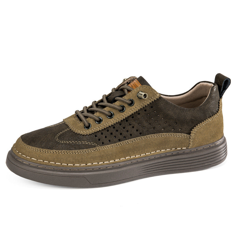 Summer Men's Shoes Khaki Hollow