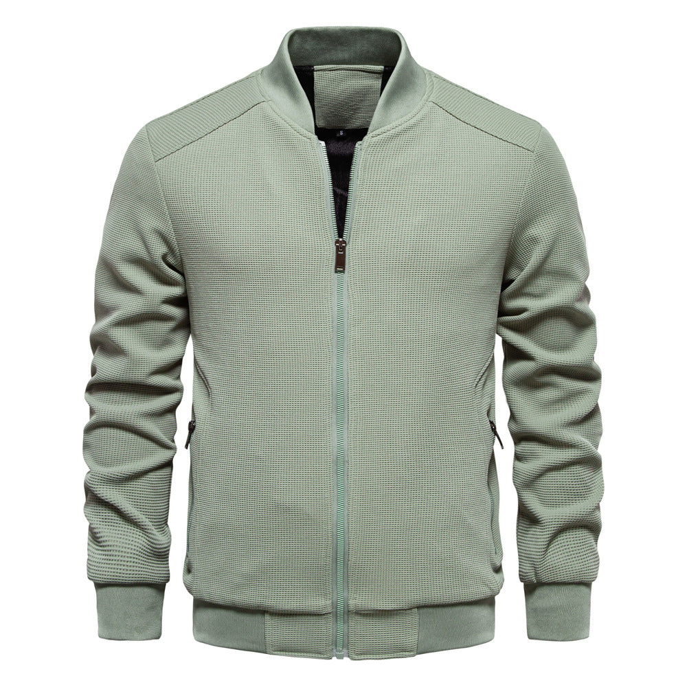 Stand Collar Solid Color Jacket