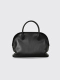 Old Money Style Cowhide Shell Bag Black Large Size