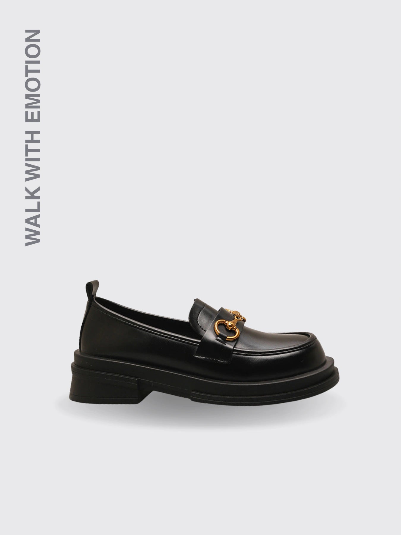 Metal Buckle All-match Soft Thin Loafer Black Chain 35