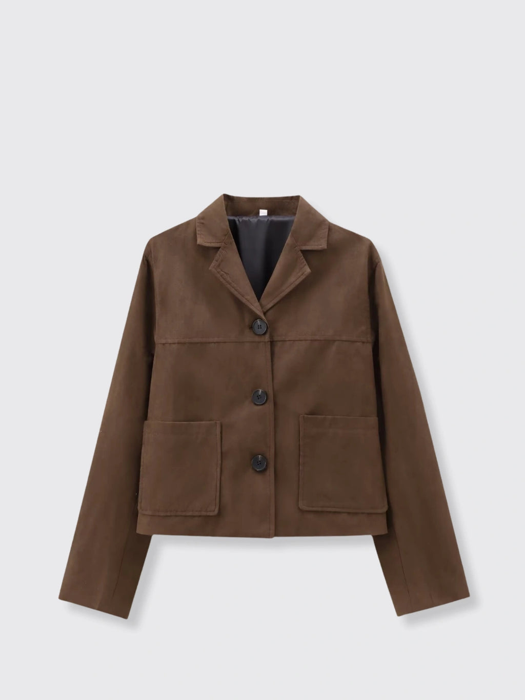 Retro Old Money Style Suede Short Jacket Brown L