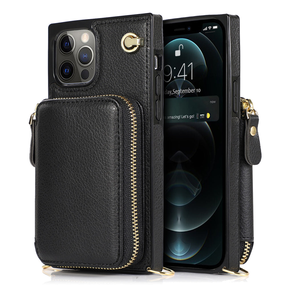 Multi-functional Card-inserting Wallet Phone Black