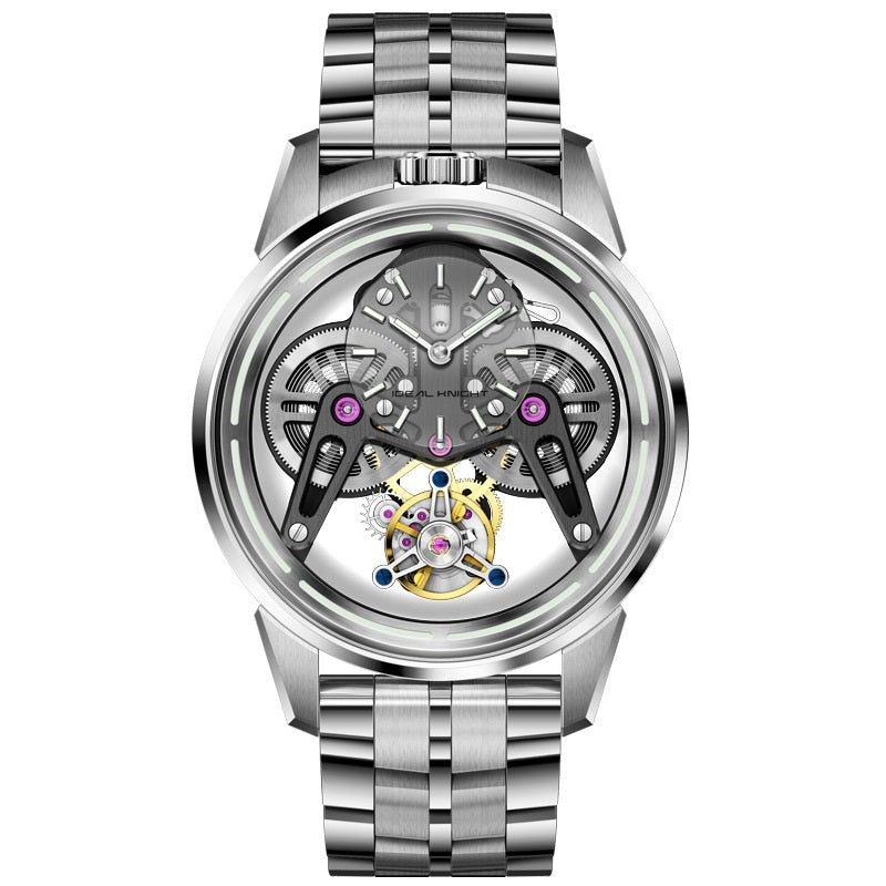 New Armor Tourbillon Mechanical Watch IK6806 Silver Case