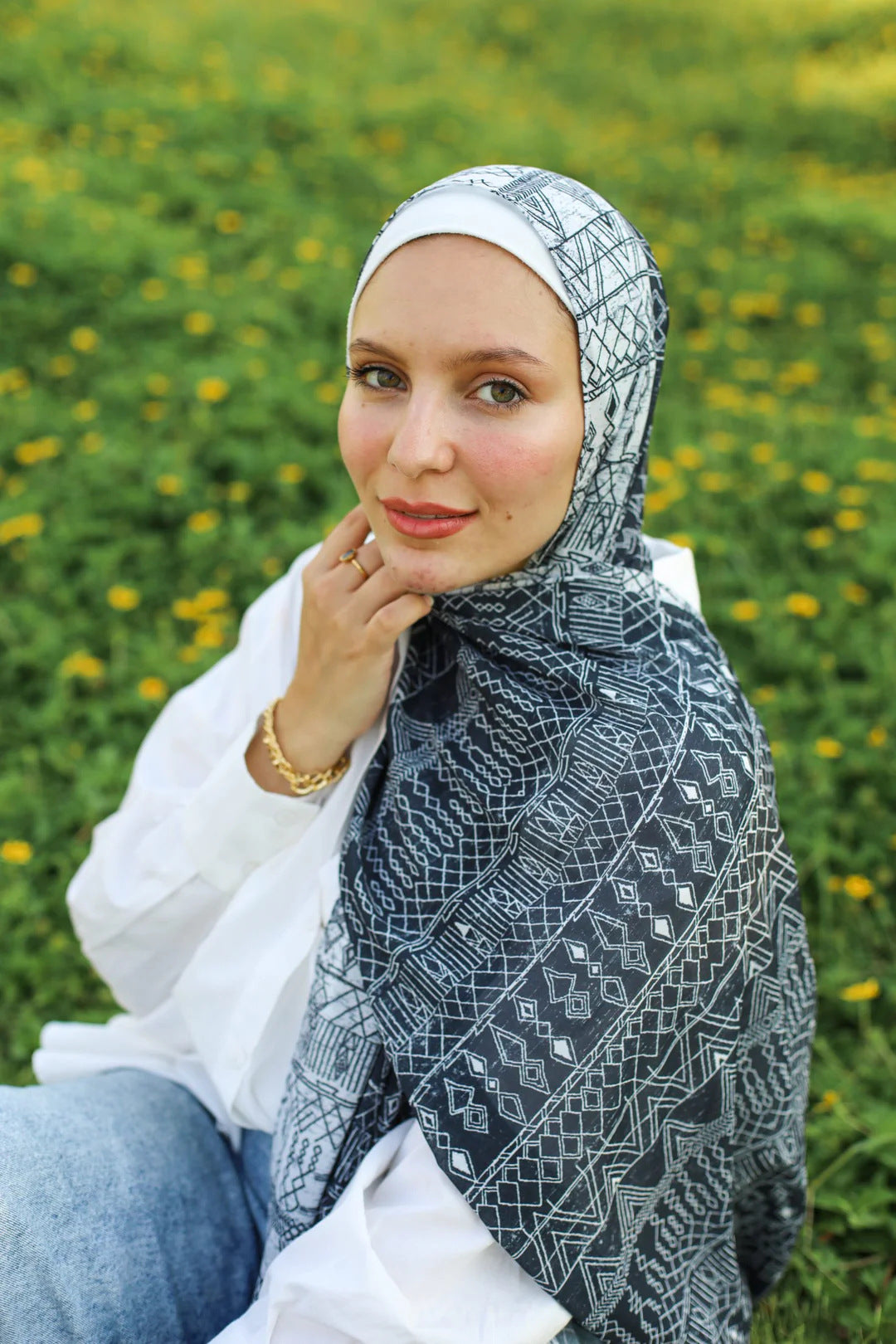 Satin Hijab Printed Shawl Headscarf 35style Above 175cm