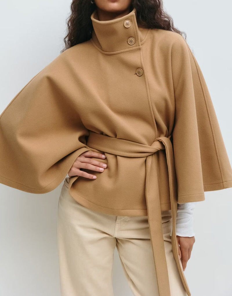 Elegant Button Top Trench Coat Khaki