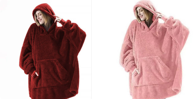 Hoodie Sweatshirt With Big Pocket Wearable Blanket
