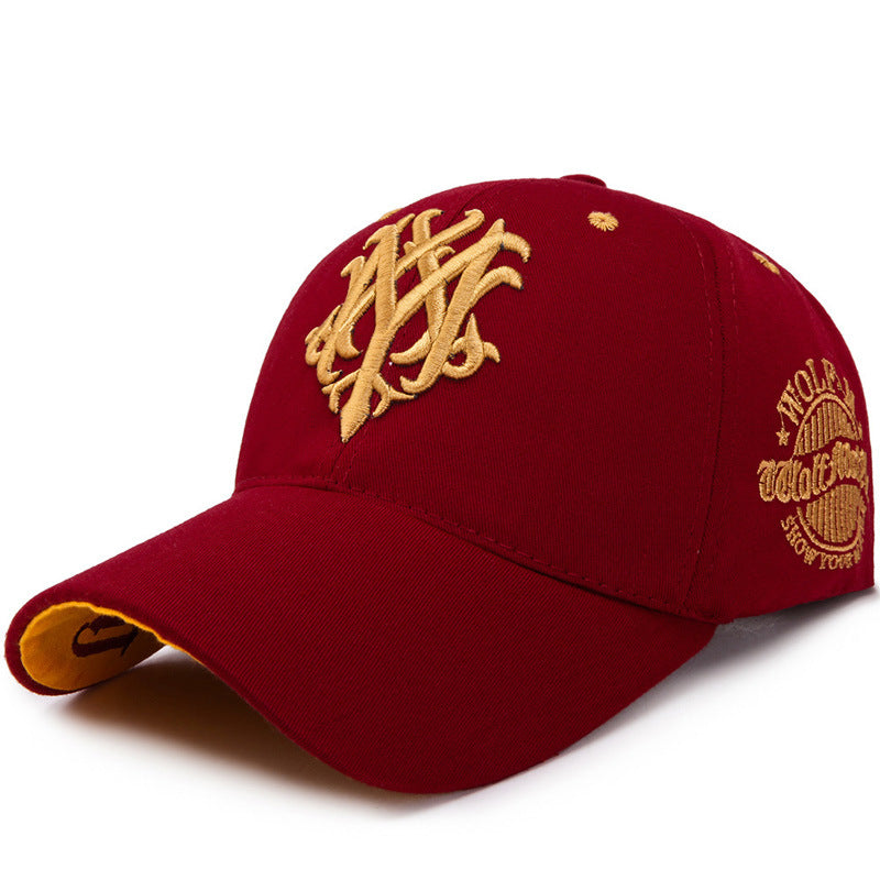 Baseball Outdoor Leisure Sports Peaked Cap Wine Red Adjustable