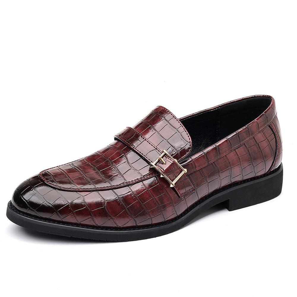 Mens Stylish Casual Leather Shoes Wine Red