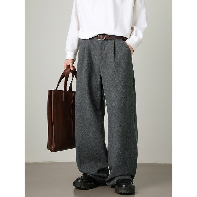 Thickened Wide-leg Pants Old-money