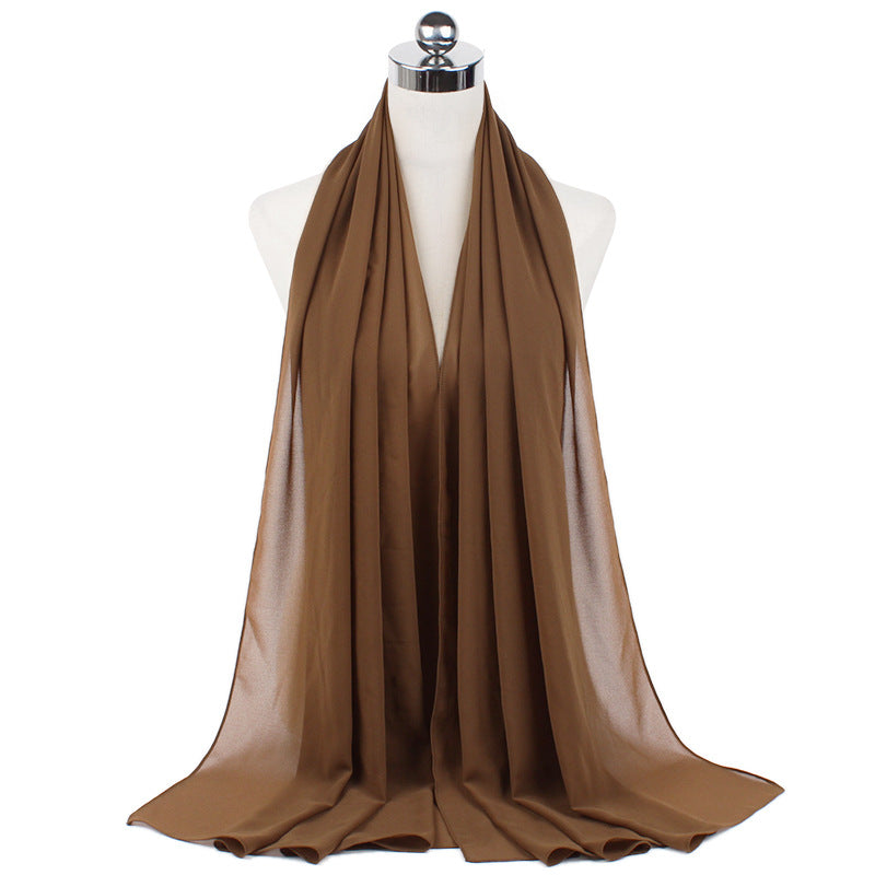 Monochrome Pearl Chiffon Hijab Scarf Bubble H 70X180cm