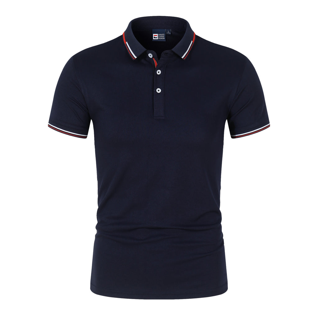 Polo Shirt With A Stand-up Collar 6 Navy Blue