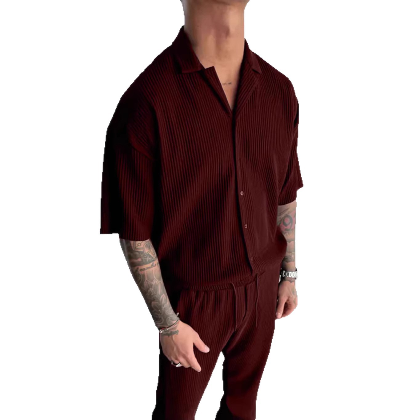 Solid-Color Casual Cardigan Shirt