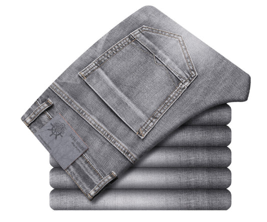 Straight Slim Casual Jeans Men