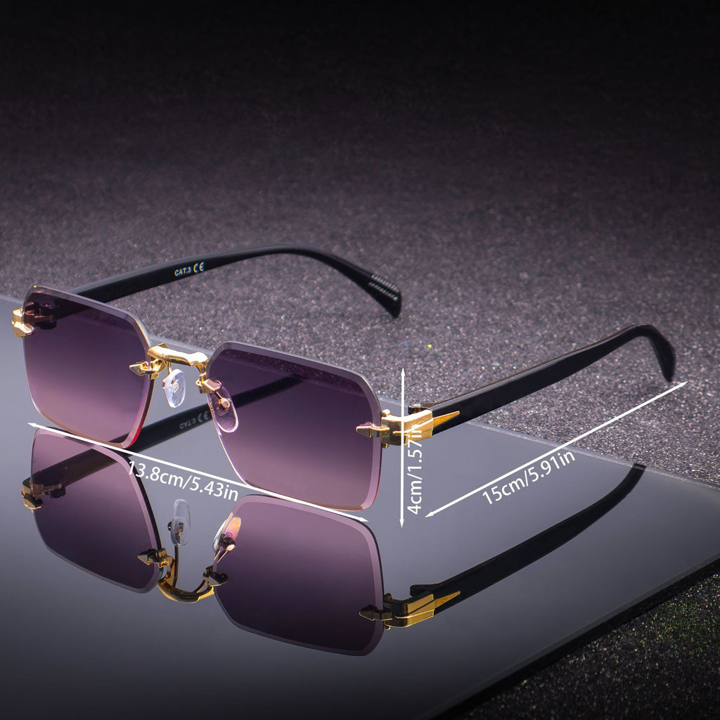 Men's Frameless Fashion Sunglasses Free Size Gradually Pink