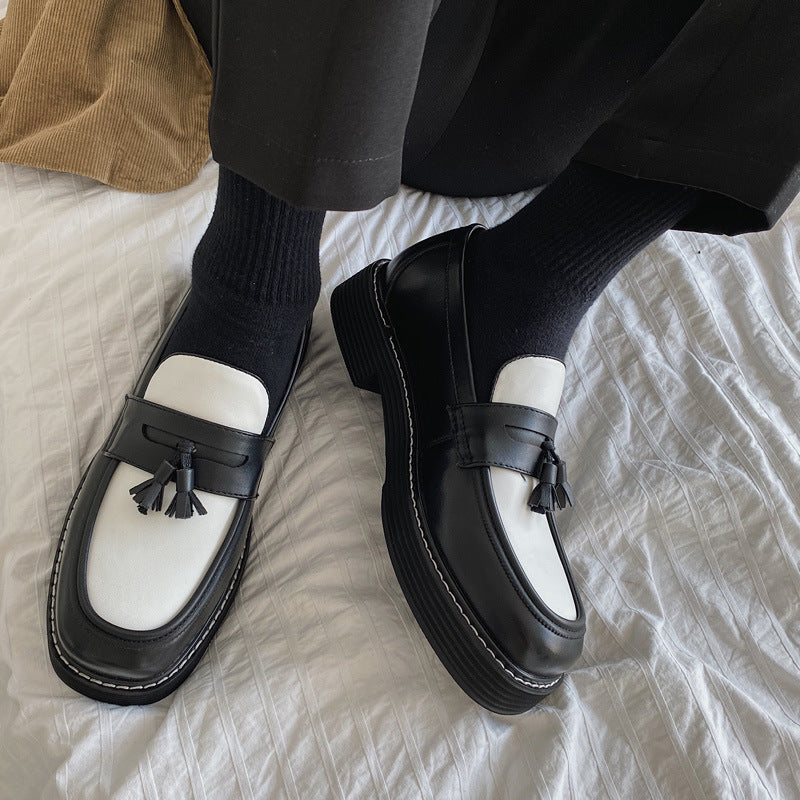 Leather Contrast Color Shoes