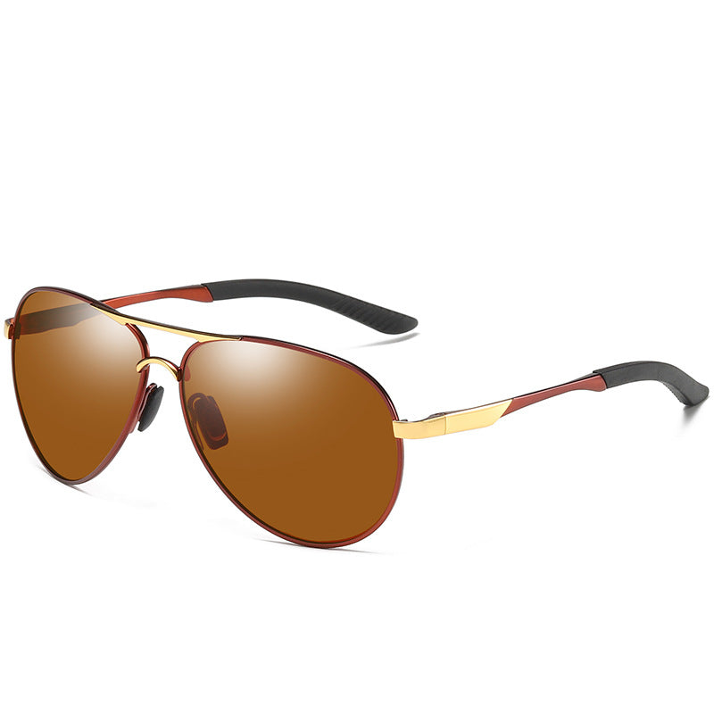 Polarized Sunglasses For Both Men And Women Tea Gold Tea Silver